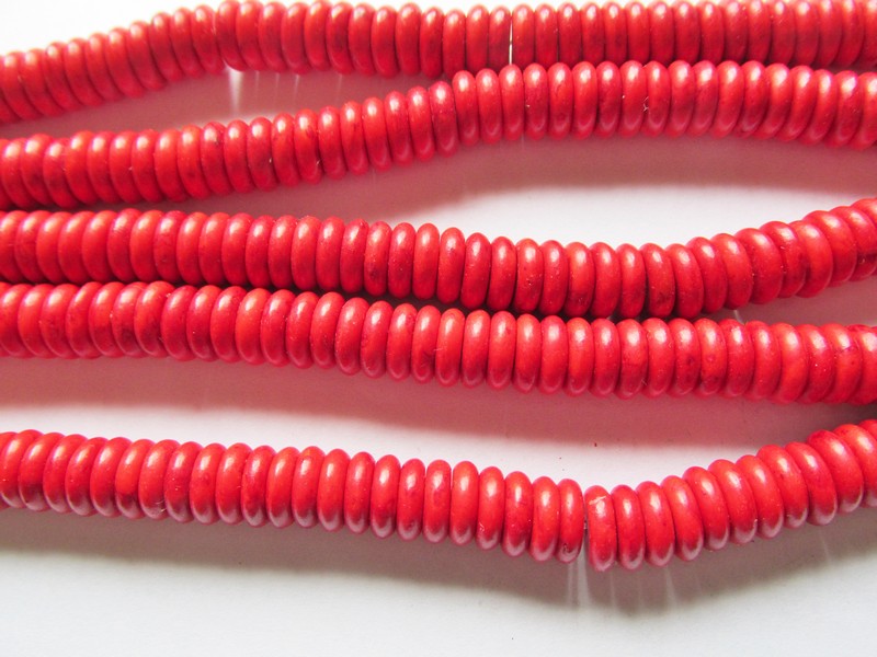 (image for) Red Rondell Beads 3x10mm #1364